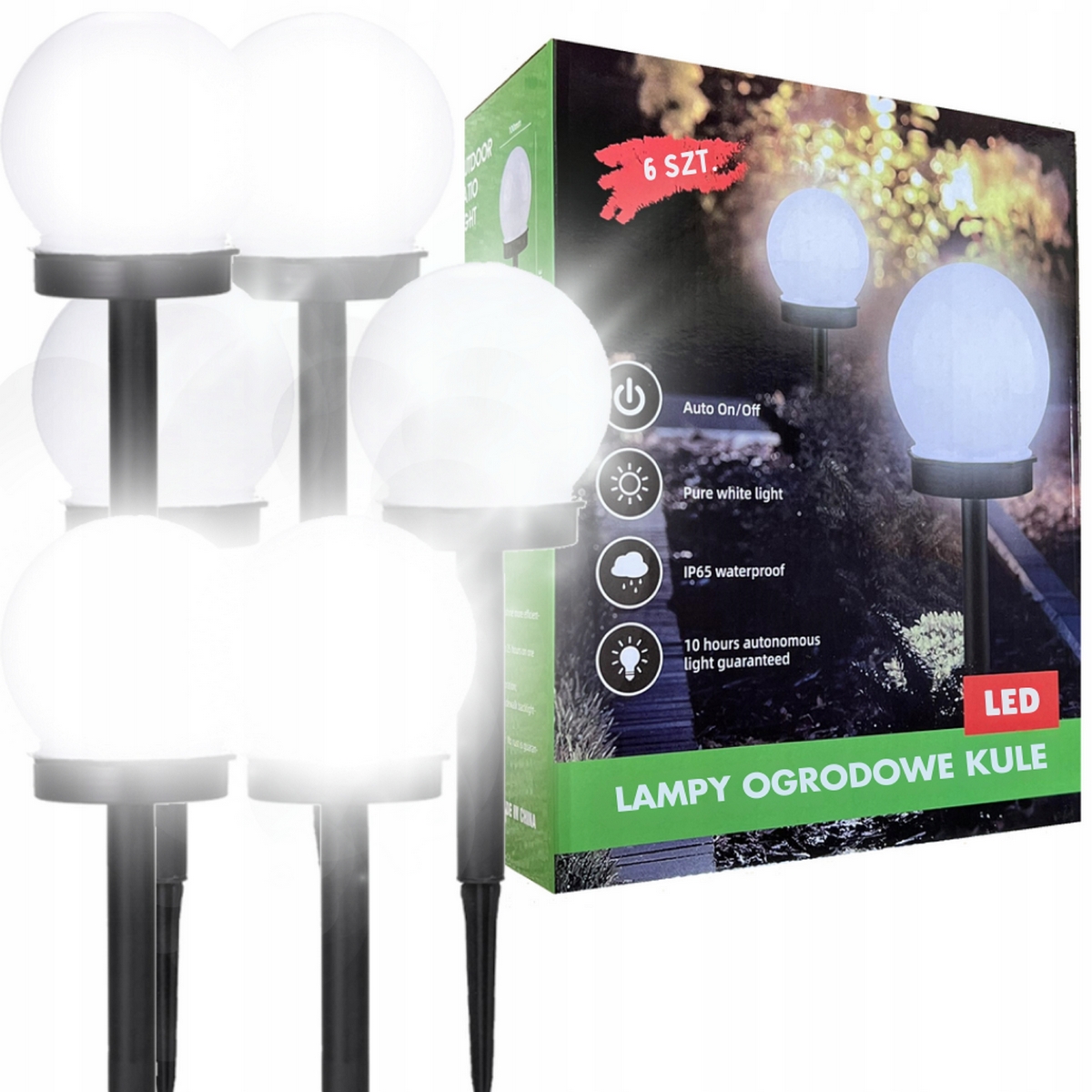 Vstavaná solárna lampa FORTRADE, biela, 35,8 cm, 1 ks.